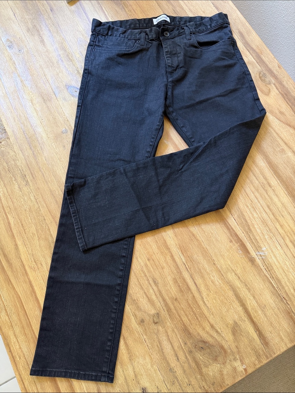 Men’s Black Calvin Klein Slim Black Denim Jeans 34 x 30